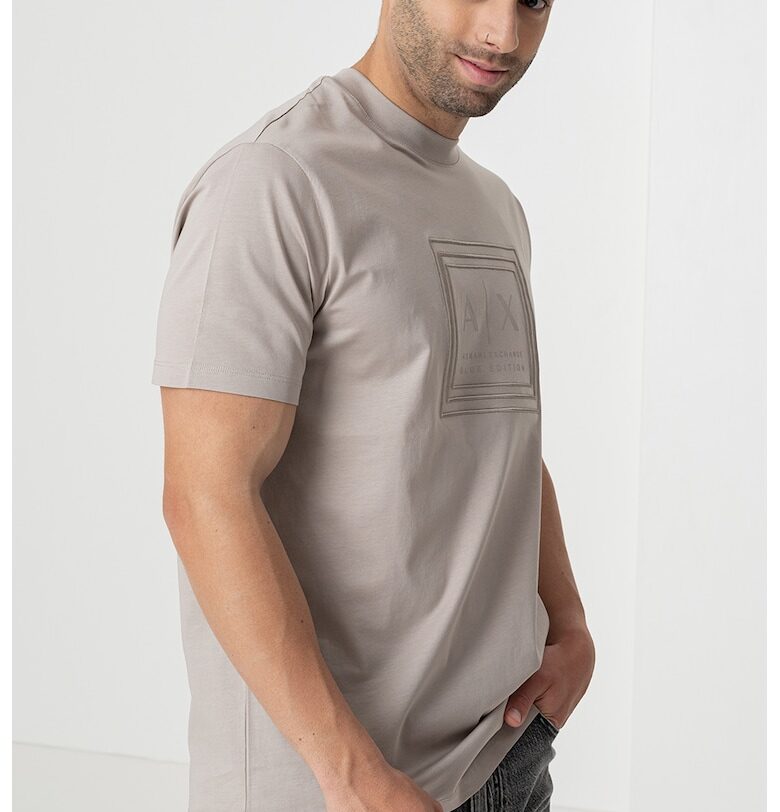 Тениска с лого - Бежов ARMANI EXCHANGE