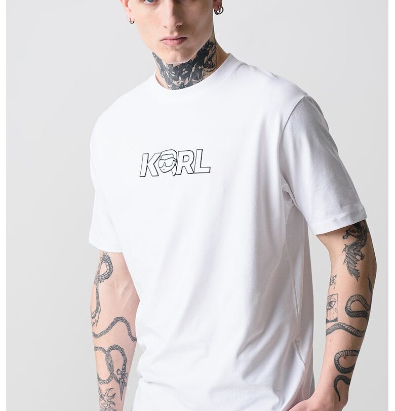 Тениска с лого - Бял Karl Lagerfeld