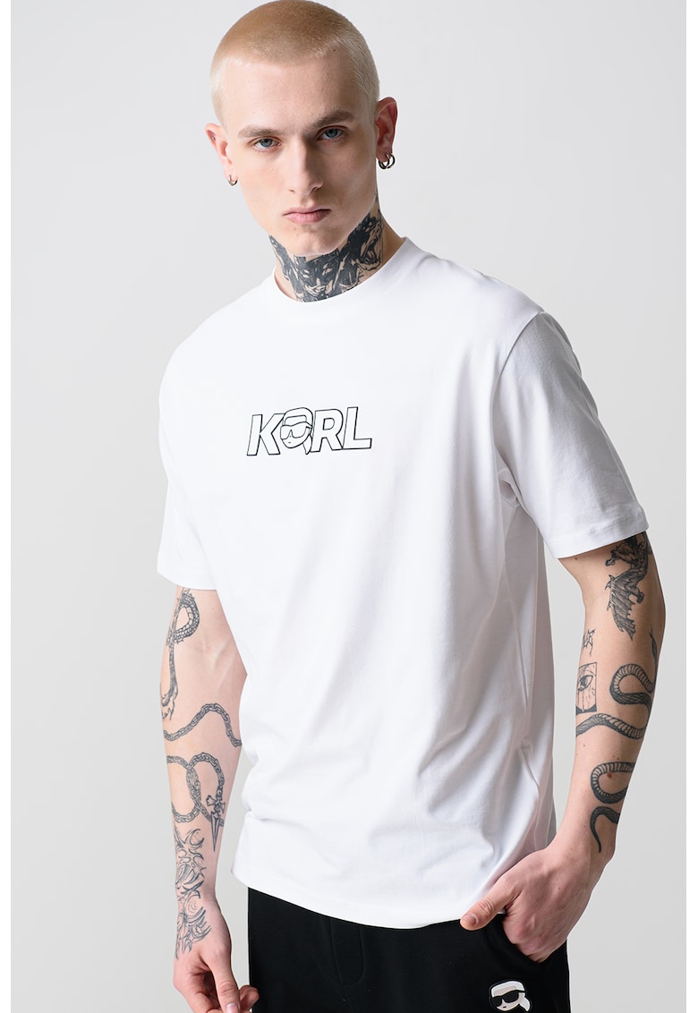 Тениска с лого - Бял Karl Lagerfeld