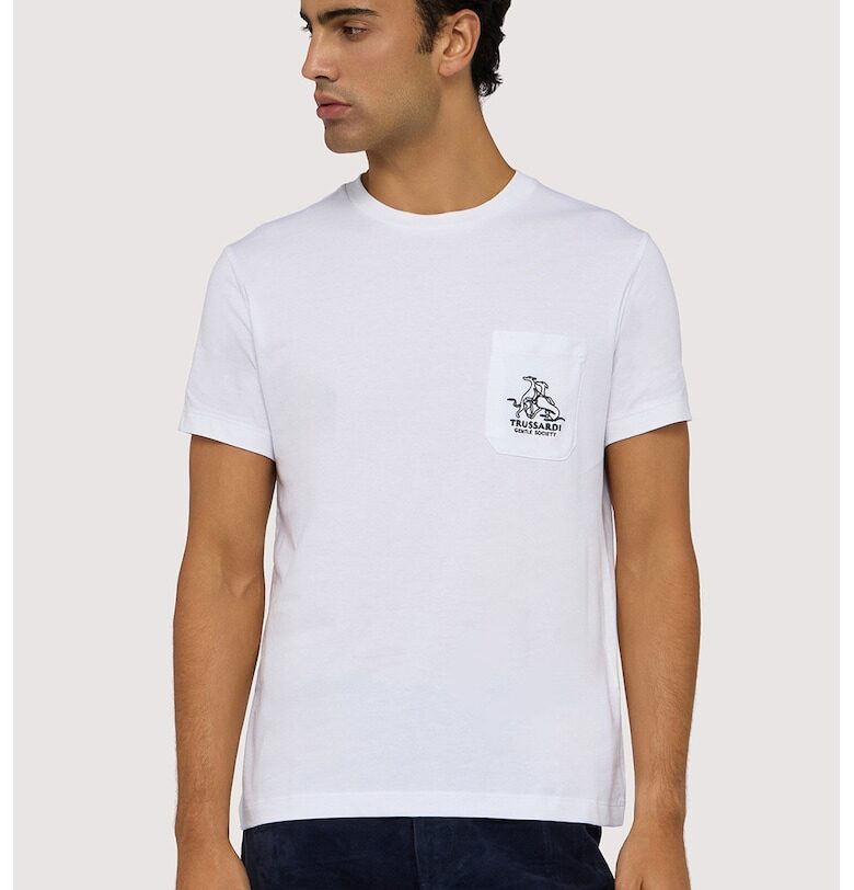 Тениска с лого - Бял Trussardi