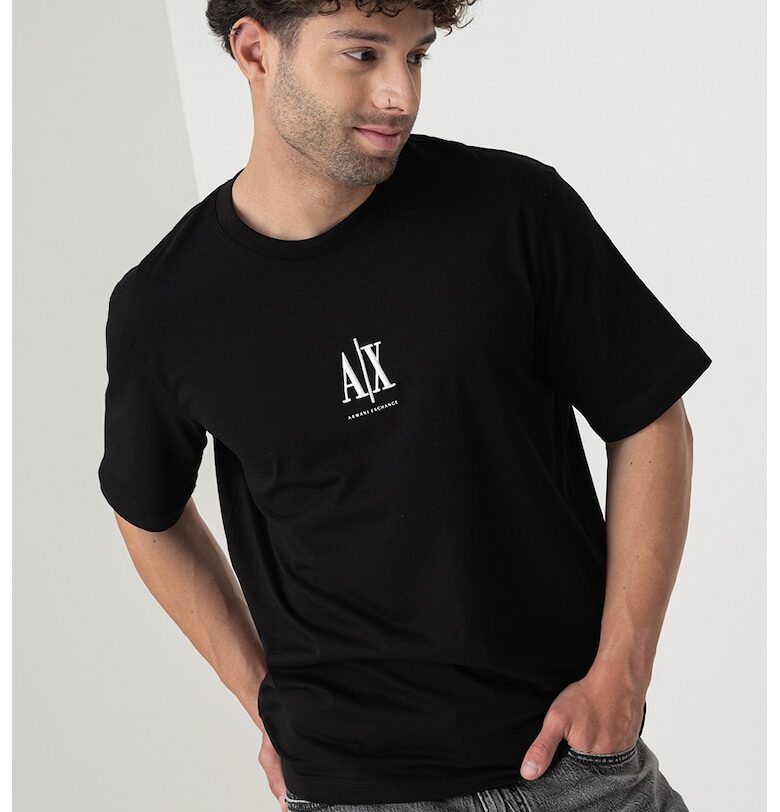 Тениска с лого - Бял/Черен ARMANI EXCHANGE