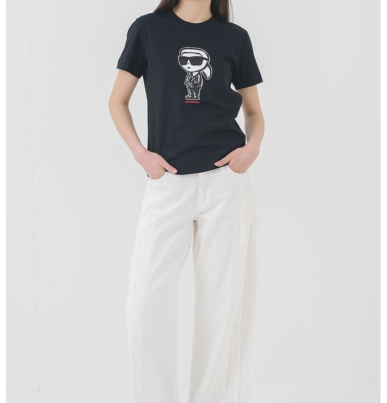 Тениска с лого - Бял/Черен Karl Lagerfeld