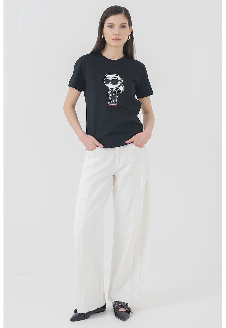 Тениска с лого - Бял/Черен Karl Lagerfeld