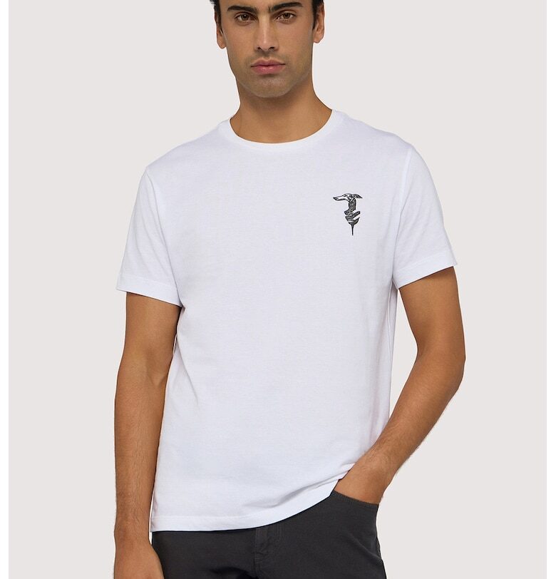 Тениска с лого - Мръснобял Trussardi