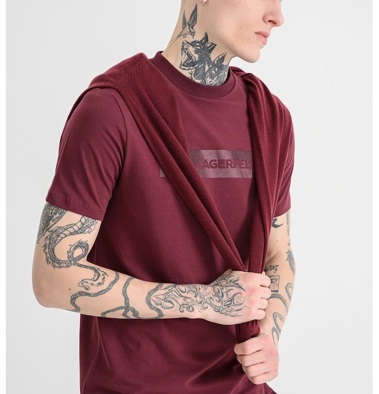 Тениска с лого - Тъмновиолетов Karl Lagerfeld