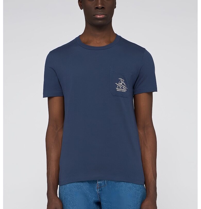 Тениска с лого - Тъмносин Trussardi