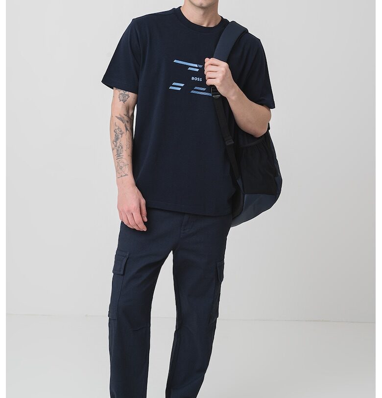 Тениска с лого - Ултрамарин синьо BOSS