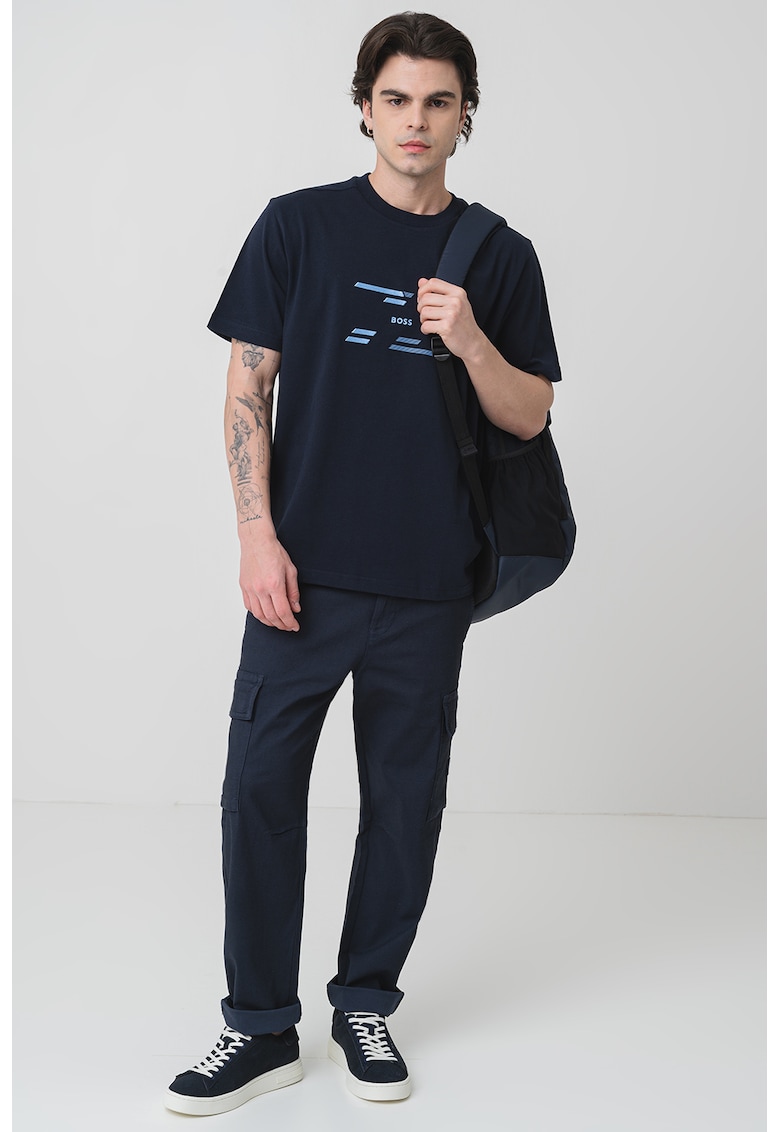 Тениска с лого - Ултрамарин синьо BOSS