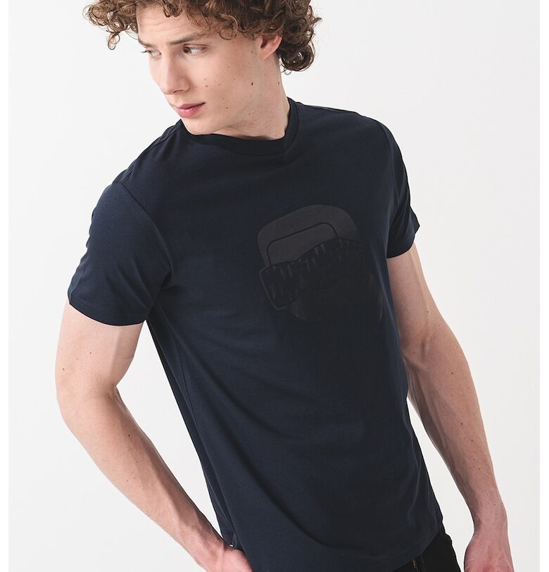 Тениска с лого - Ултрамарин синьо Karl Lagerfeld