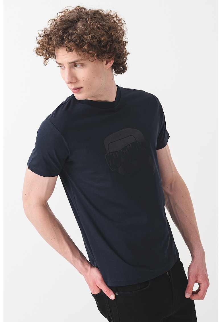 Тениска с лого - Ултрамарин синьо Karl Lagerfeld