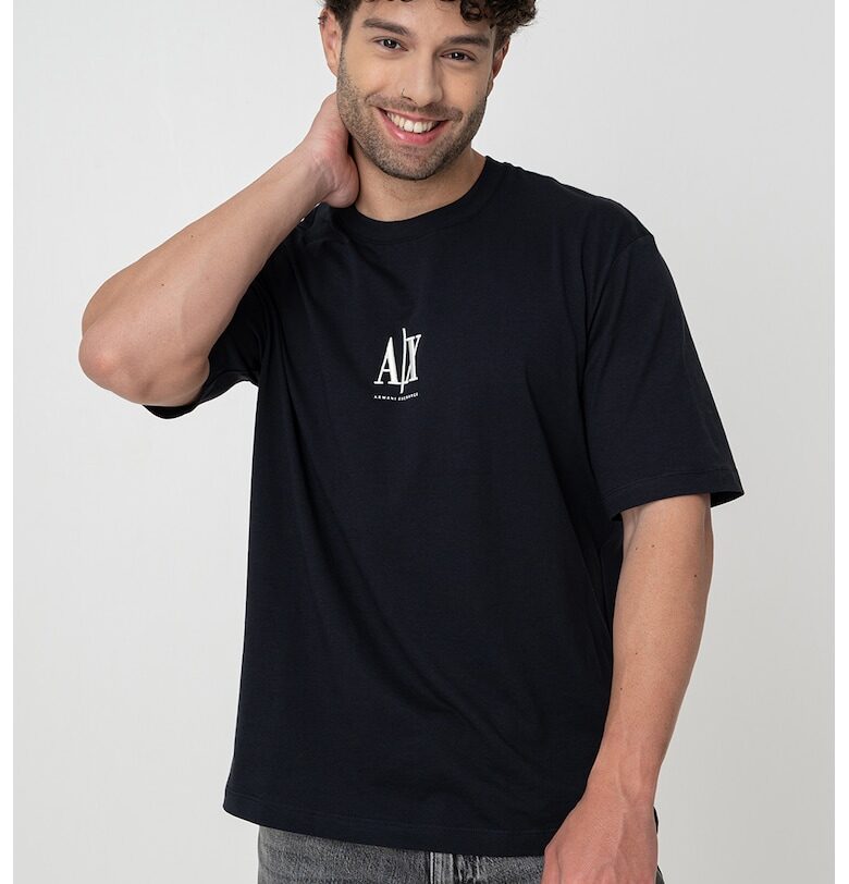 Тениска с лого - Черен ARMANI EXCHANGE