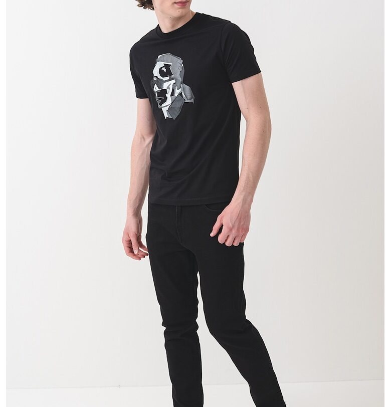 Тениска с лого - Черен/Сив Karl Lagerfeld