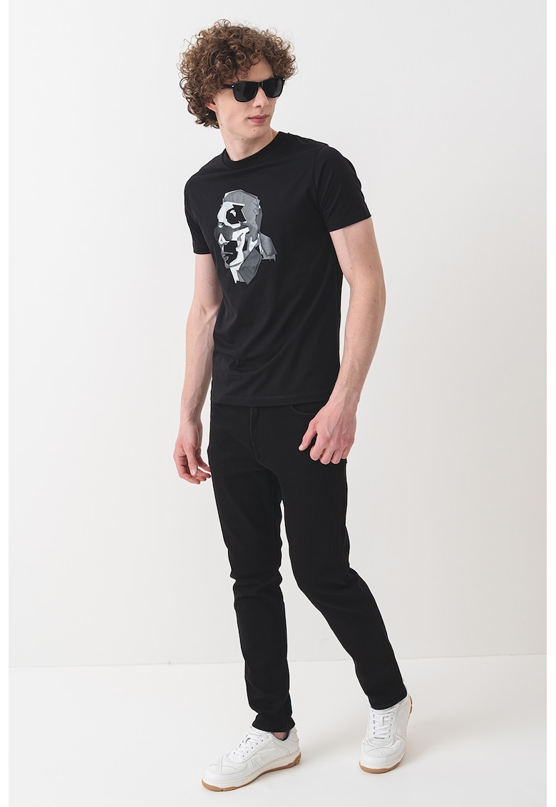 Тениска с лого - Черен/Сив Karl Lagerfeld