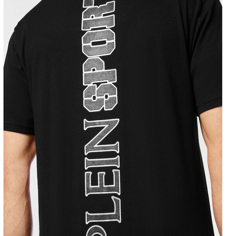 Тениска с лого на гърба - Черен/Сребрист Plein Sport