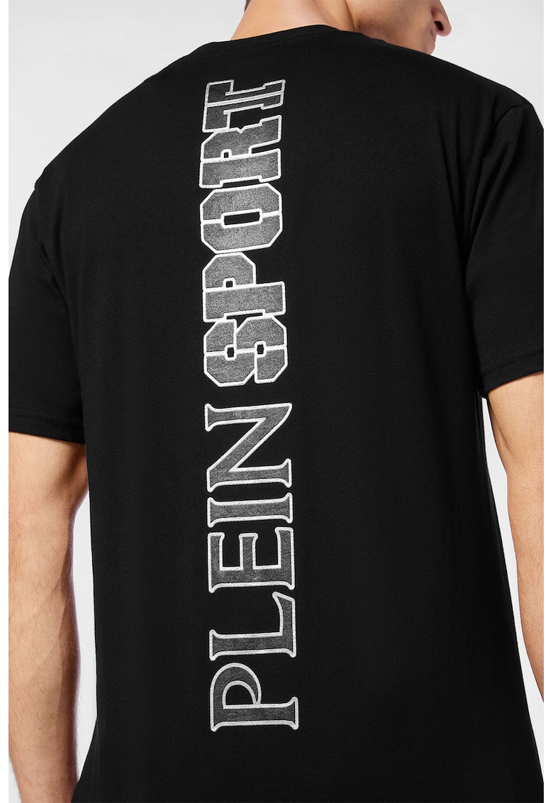 Тениска с лого на гърба - Черен/Сребрист Plein Sport