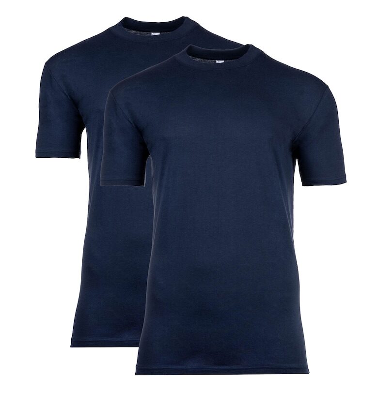 Тениска с овално деколте - 2 броя - Син Hom