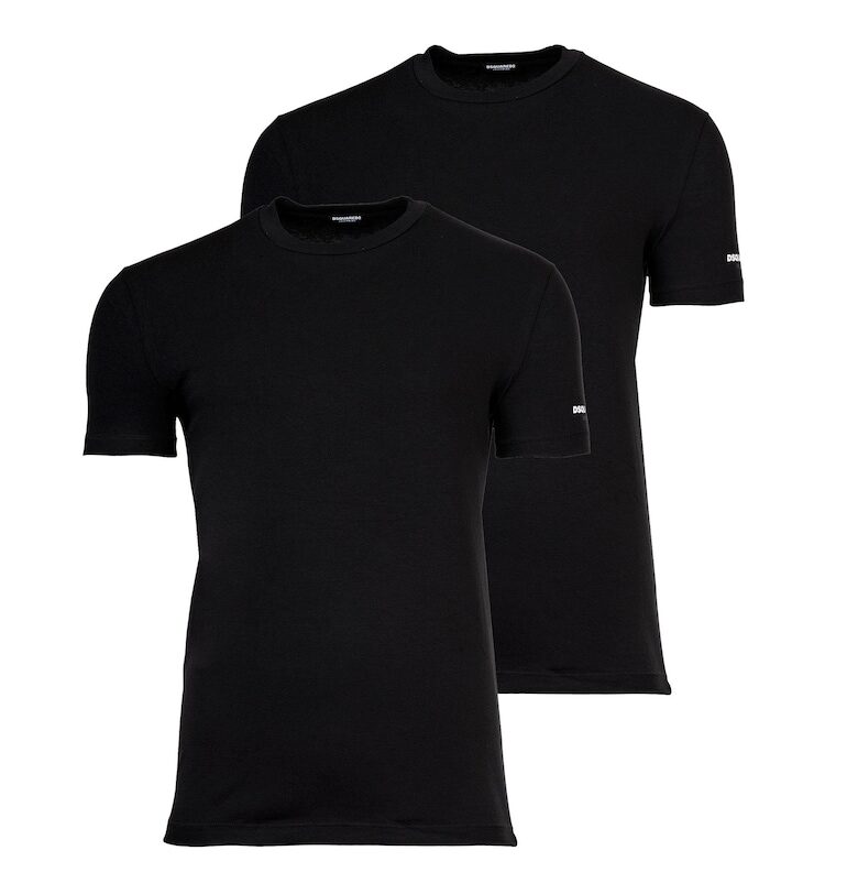 Тениска с овално деколте - 2 броя - Черен Dsquared2