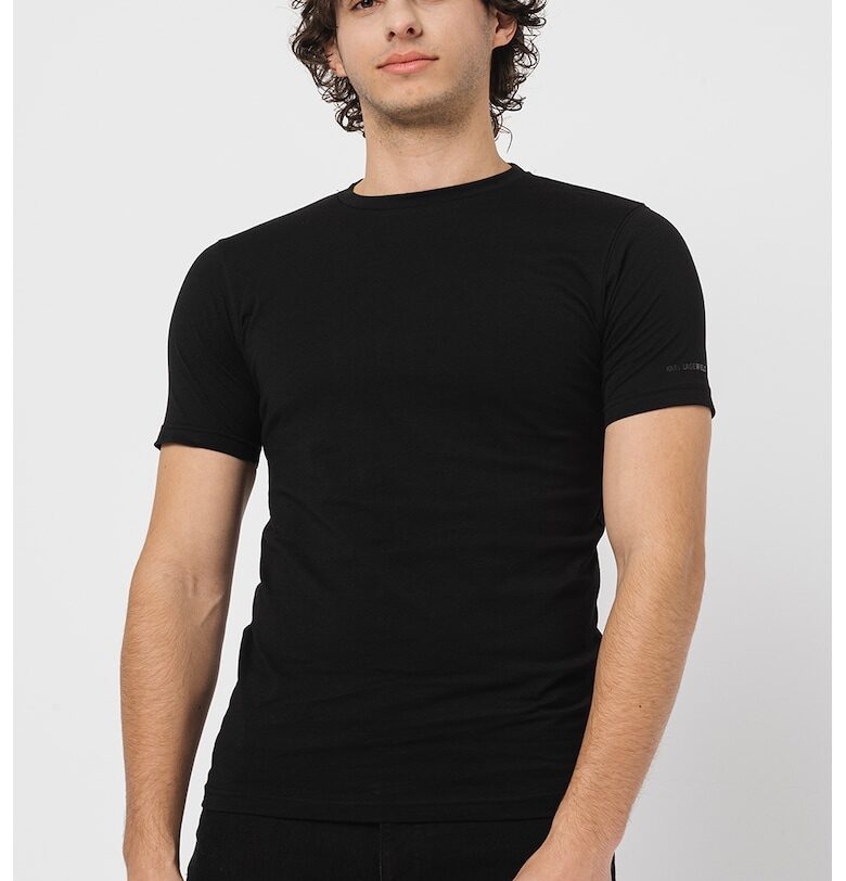 Тениска с овално деколте - 2 броя - Черен Karl Lagerfeld