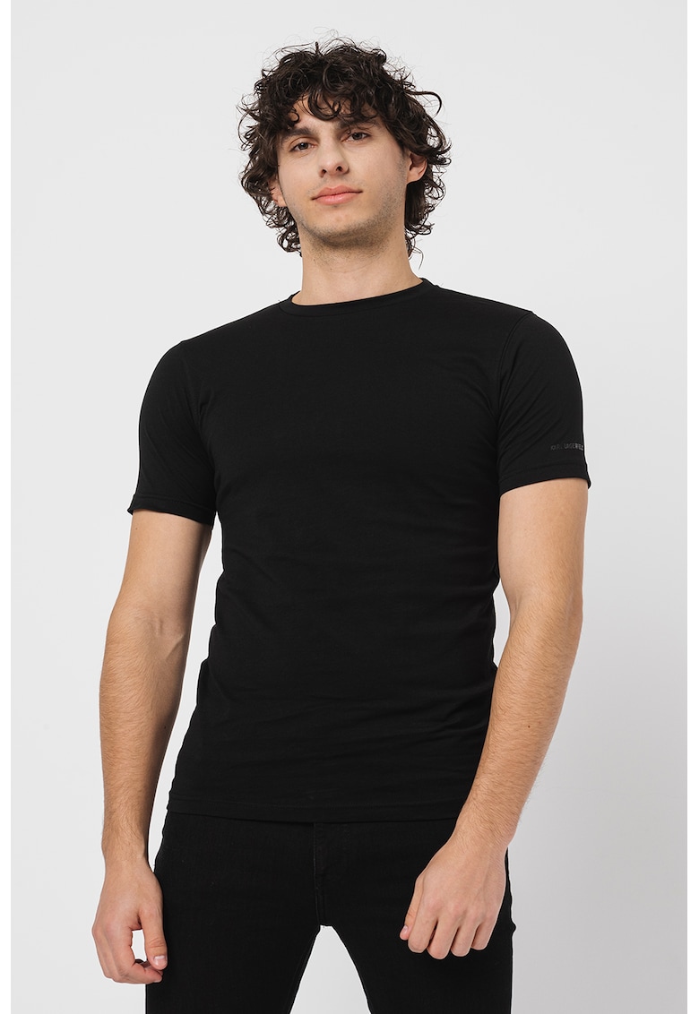 Тениска с овално деколте - 2 броя - Черен Karl Lagerfeld