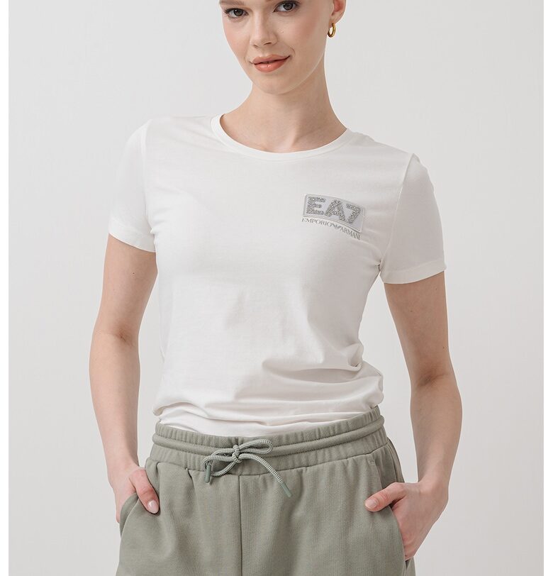 Тениска с овално деколте - Бял EA7