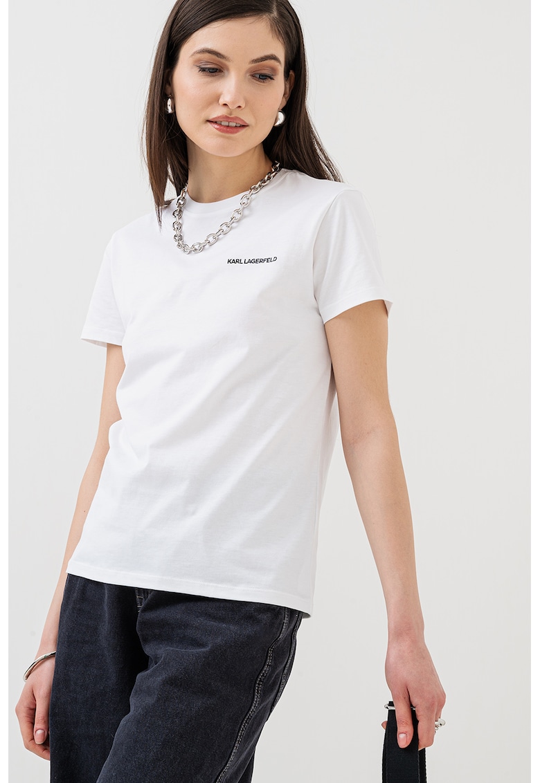 Тениска с овално деколте - Бял Karl Lagerfeld