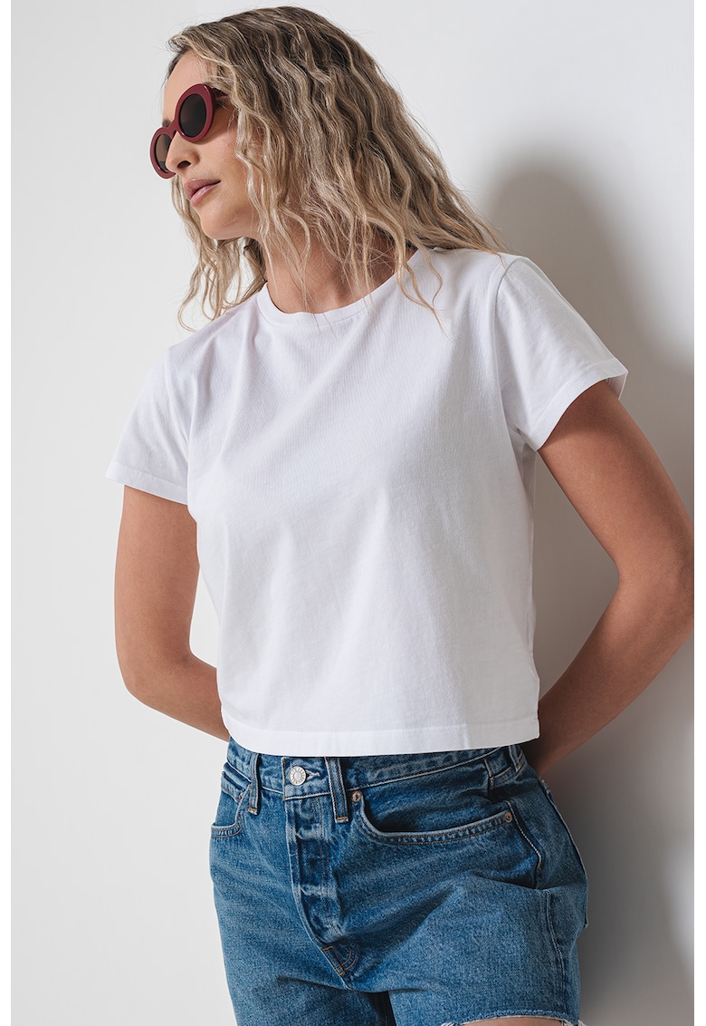 Тениска с овално деколте - Мръснобял AGOLDE