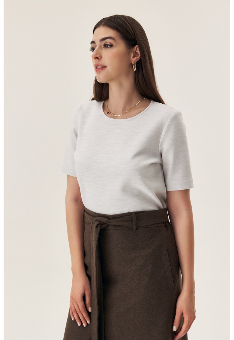 Тениска с овално деколте - Светлосив меланж EMAT