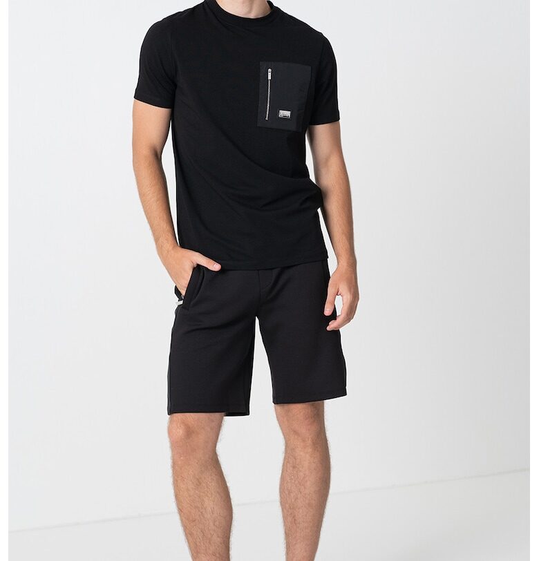 Тениска с овално деколте - Черен/Сребрист Karl Lagerfeld