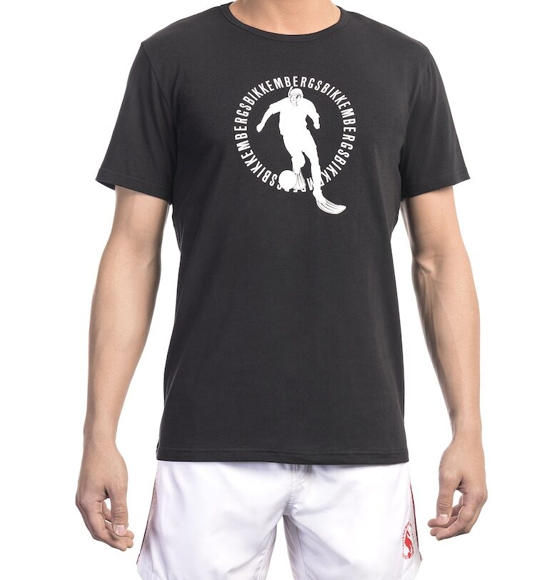 Тениска с овално деколте и принт Bikkembergs