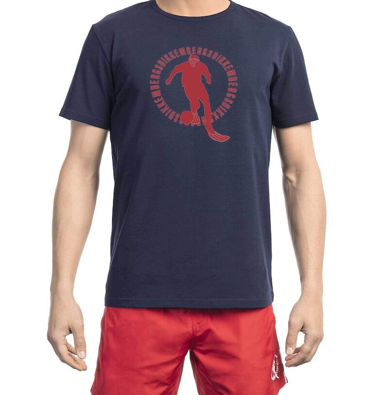 Тениска с овално деколте и принт Bikkembergs