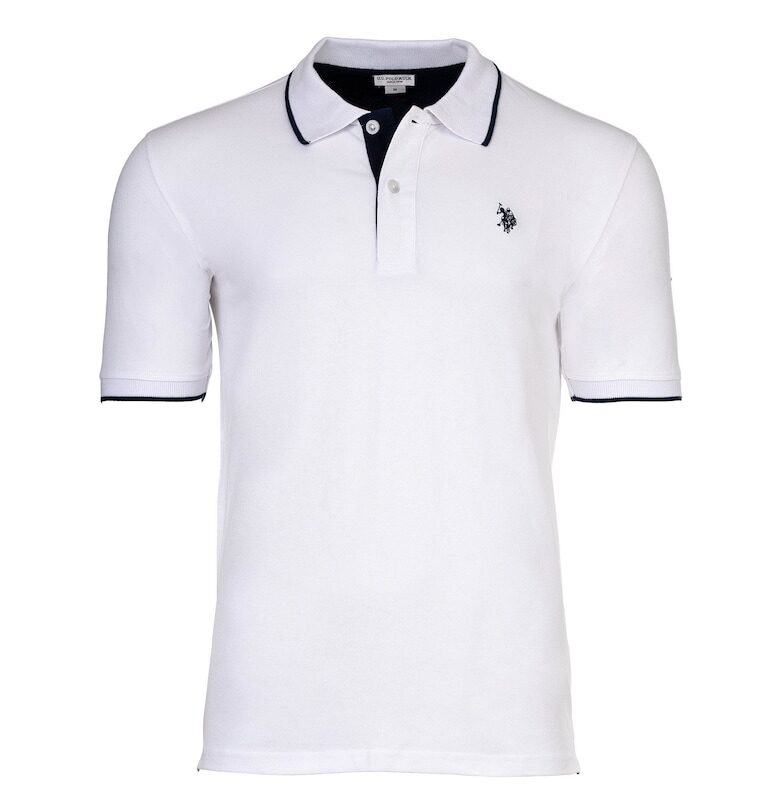 Тениска с памук и лого - Бял US Polo Assn