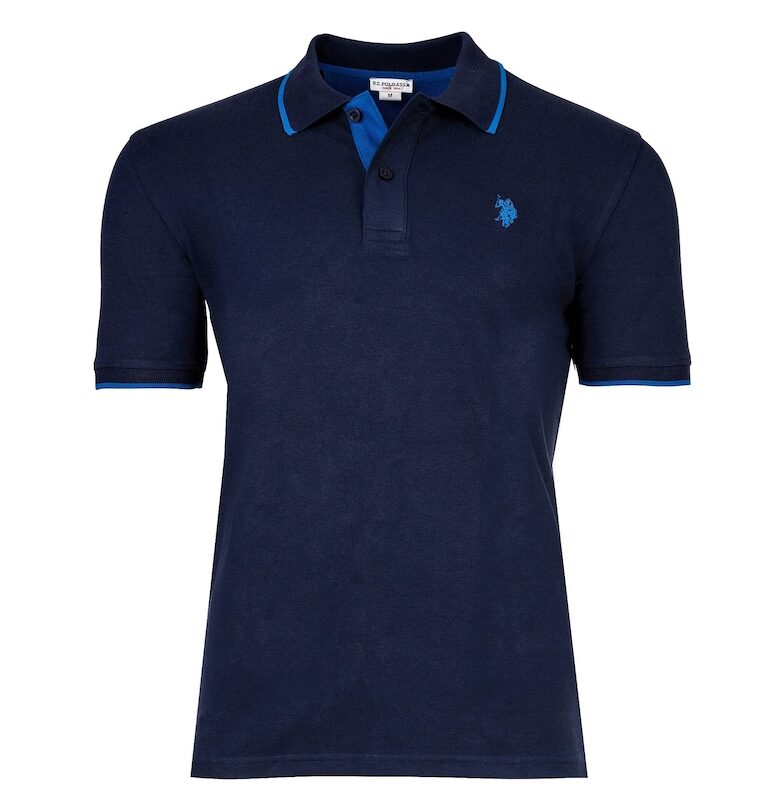 Тениска с памук и лого - Тъмносин US Polo Assn