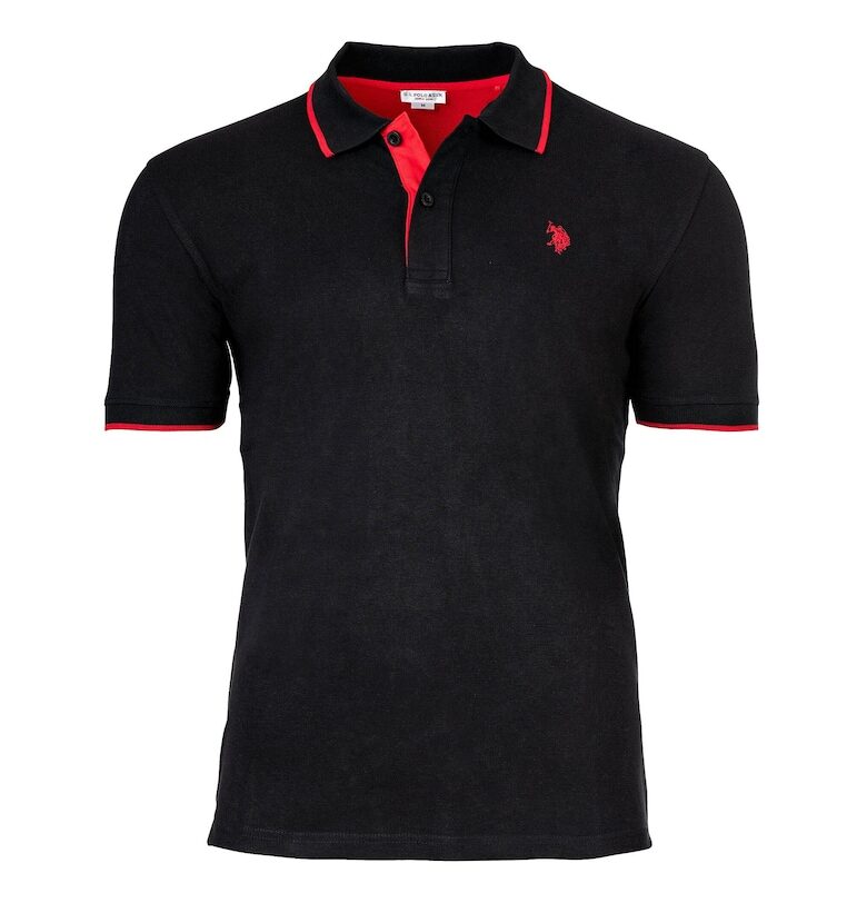 Тениска с памук и лого - Черен US Polo Assn