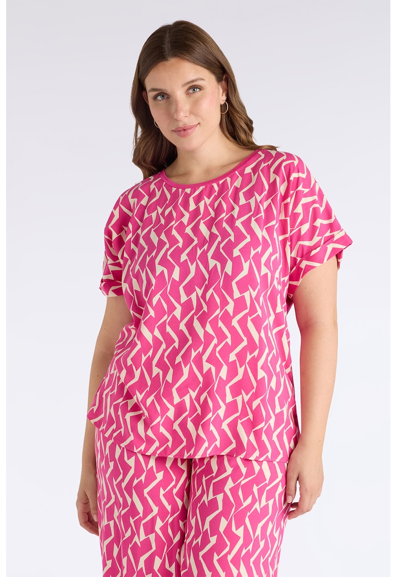 Тениска с принт - Розово/Крем Fiorella Rubino