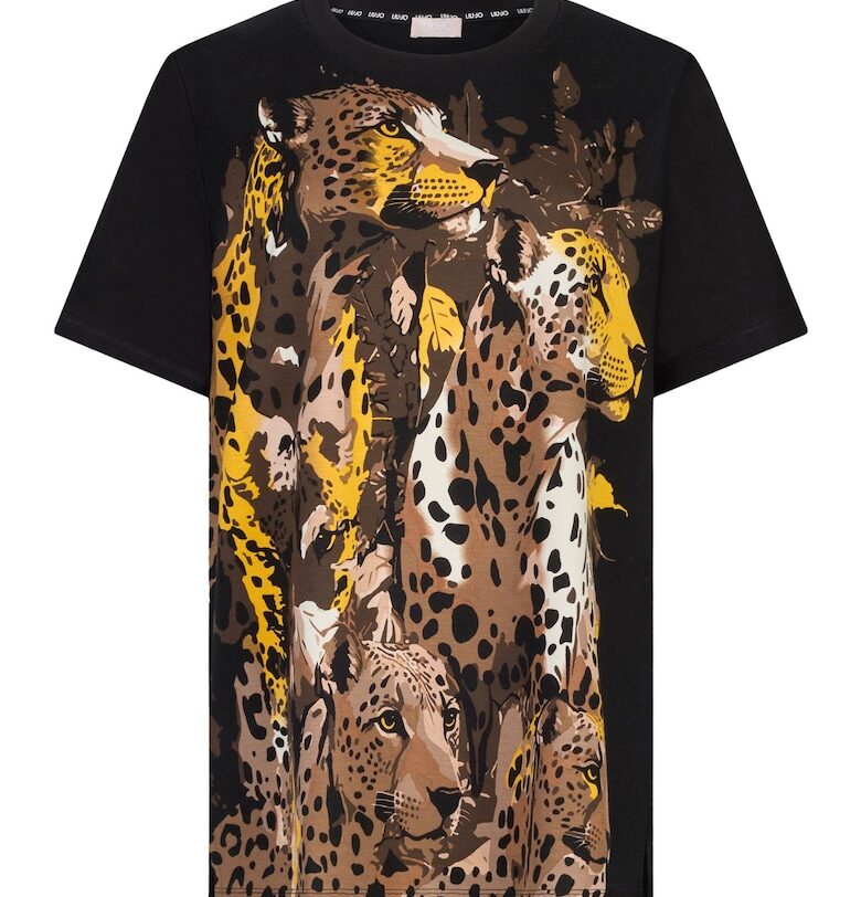 Тениска с принт - Черен/Жълт Liu Jo