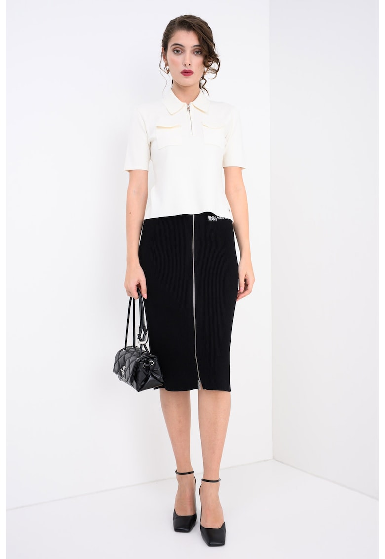 Тениска с пришит джоб - Бежов Karl Lagerfeld