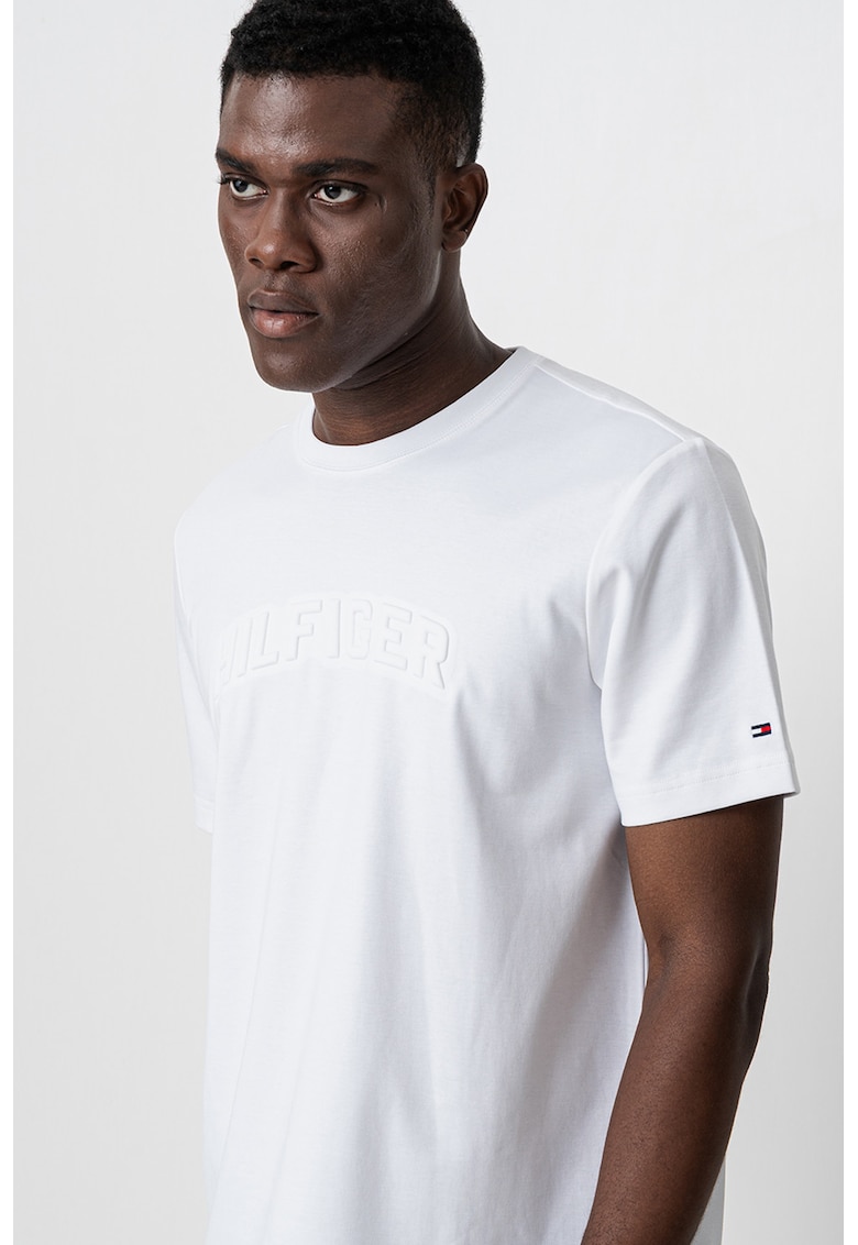 Тениска с релефно лого - Бял Tommy Hilfiger