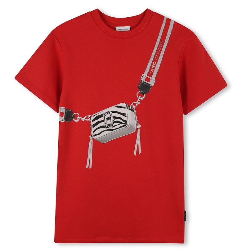 Тениска с фигурален принт с овално деколте - Аленочервен Marc Jacobs