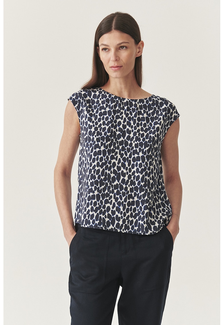 Тениска с шарка - Бял/Тъмносин Tatuum