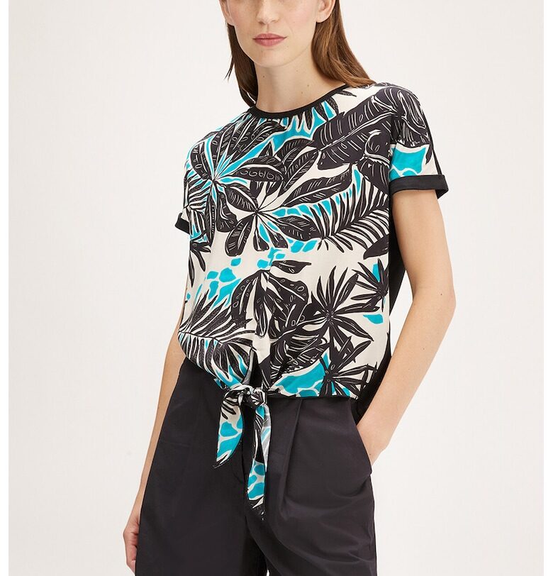 Тениска с шарка и овално деколте Motivi