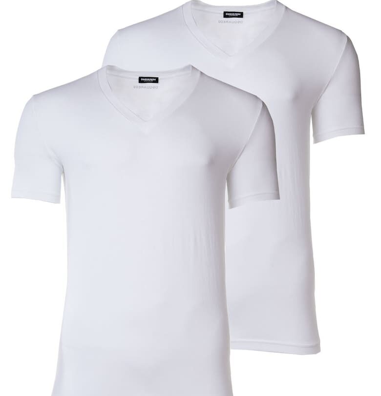 Тениска с шпиц - 2 броя - Бял Dsquared2