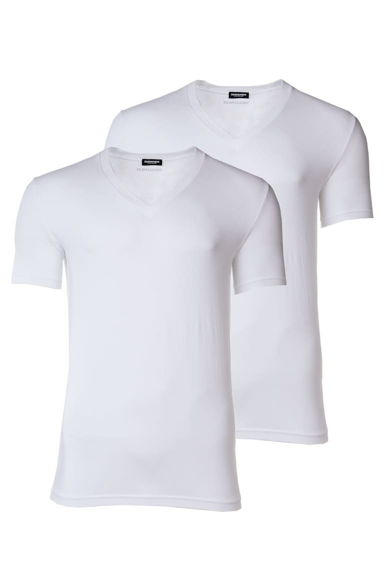 Тениска с шпиц - 2 броя - Бял Dsquared2