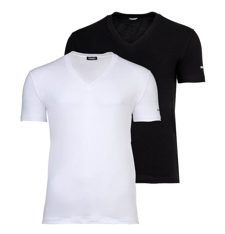 Тениска с шпиц - 2 броя - Бял/Черен Dsquared2