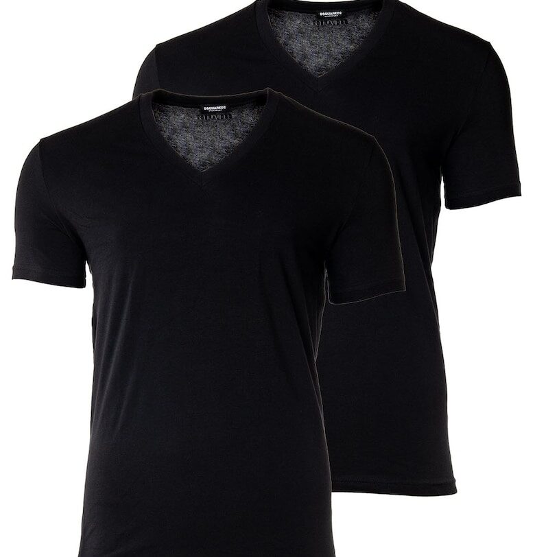 Тениска с шпиц - 2 броя - Черен Dsquared2