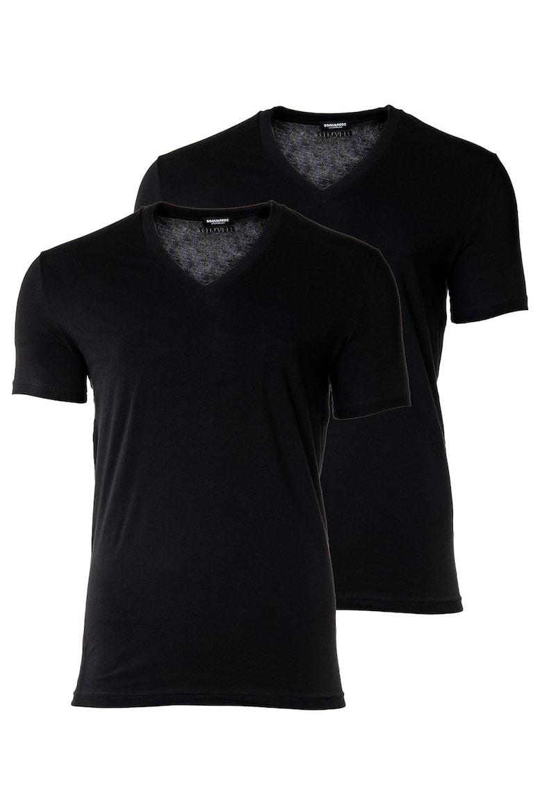 Тениска с шпиц - 2 броя - Черен Dsquared2