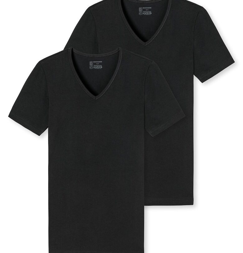 Тениска с шпиц - 2 броя - Черен Schiesser