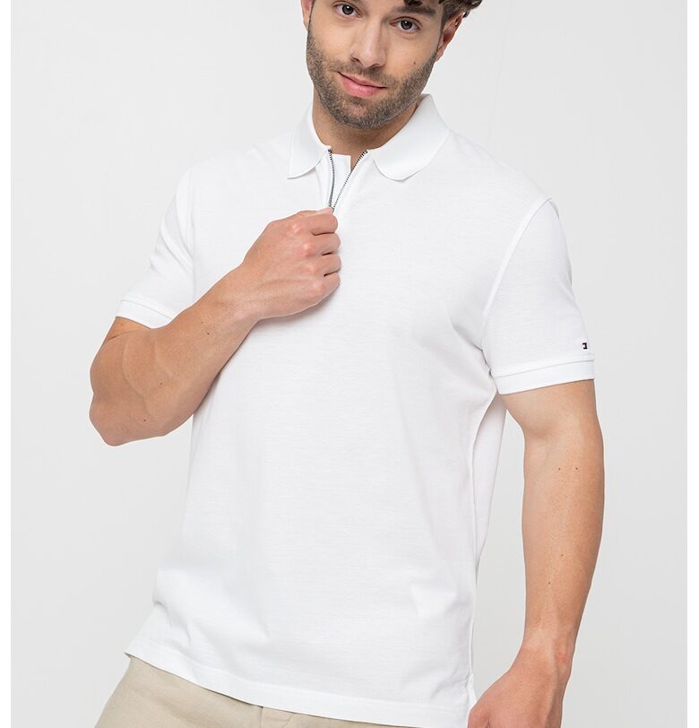 Тениска с яка - Бял Tommy Hilfiger