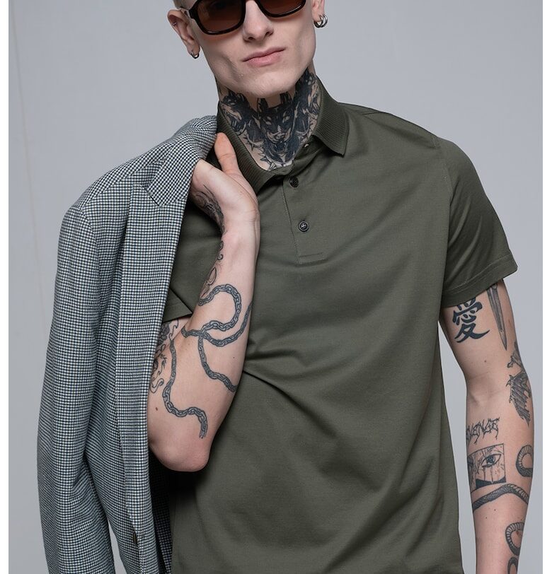 Тениска с яка - Тъмно каки Pal Zileri