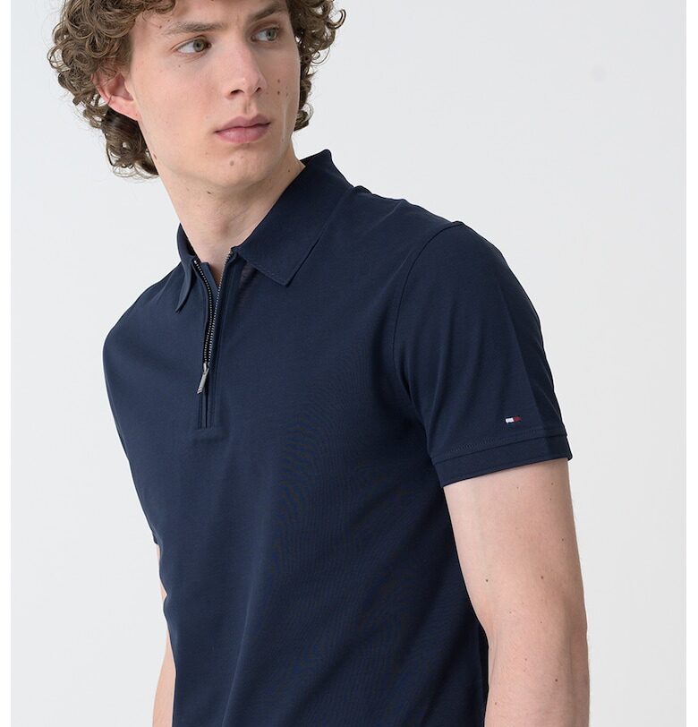 Тениска с яка - Тъмносин Tommy Hilfiger