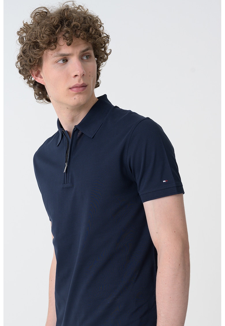 Тениска с яка - Тъмносин Tommy Hilfiger